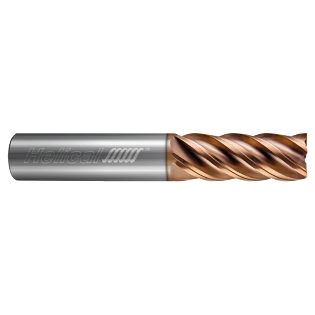 Helical Solutions 81841 | HEV-M-50187 3/16" Diameter x 3/16" Shank x 3/4" LOC x 2-1/2" OAL 5 Flute Single End Tplus Coated Solid Carbide Square End Mill