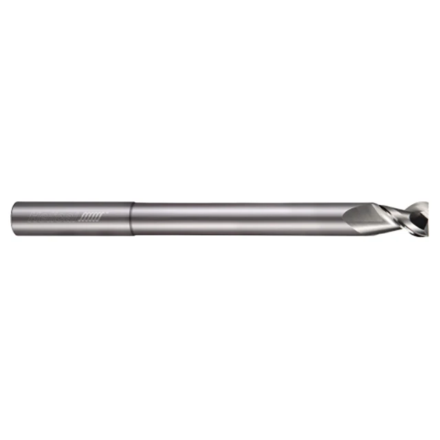 Helical Solutions 81333 | H45AL-RN-ML-20250 1/4" Diameter x 1/4" Shank x 3/8" LOC x 2-1/2" Reach x 4" OAL 2 Flute Single End Uncoated Solid Carbide Reduced Neck Square End Mill For Aluminum