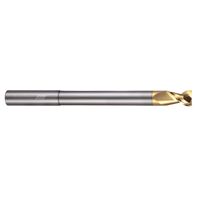 Helical Solutions 81332 | H45AL-RN-A-20250 1/4" Diameter x 1/4" Shank x 3/8" LOC x 1-5/8" Reach x 4" OAL 2 Flute Single End Zplus Coated Solid Carbide Reduced Neck Square End Mill For Aluminum