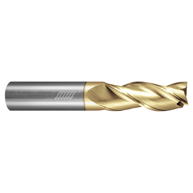 Helical Solutions 59745 | MH35AL-020-31200 12mm Diameter x 12mm Shank x 24mm LOC x 75mm OAL 3 Flute Single End Zplus Coated Solid Carbide Square End Mill For Aluminum