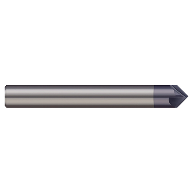 Micro 100 CS-375-090X | 3/8" Cutter Diameter x 2-1/2" OAL 90 Degree Included Angle 6 Flute AlTiN Coated Carbide Chamfer Mill