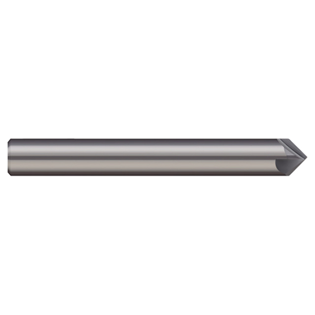 Micro 100 CS-125-120 | 1/8" Cutter Diameter x 1-1/2" OAL 120 Degree Included Angle 3 Flute Uncoated Carbide Chamfer Mill