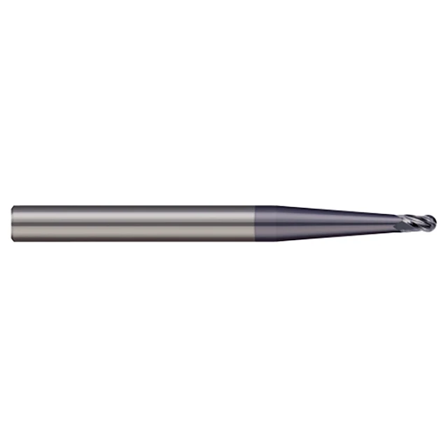 Micro 100 BEM-250-04X | 1/4" Diameter x 1/4" Shank x 3/4" LOC x 2-1/2" OAL 4 Flute AlTiN Coated Carbide Ball End Mill