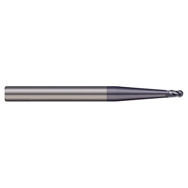 Micro 100 BEM-234-02X | 0.2343" Diameter x 1/4" Shank x 0.750" LOC x 2-1/2" OAL 2 Flute AlTiN Coated Carbide Ball End Mill