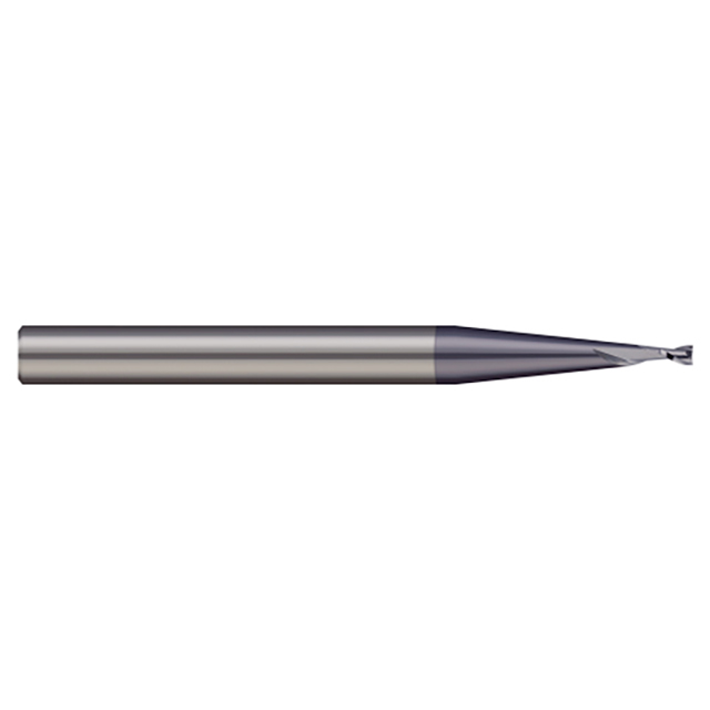 Micro 100 RMEM-020-2X | 2mm Diameter x 3mm Shank x 6mm LOC x 38mm OAL 2 Flute AlTiN Coated Carbide Miniature End Mill