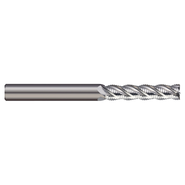 Micro 100 SHR-375-4 | 3/8" Diameter x 3/8" Shank x 7/8" LOC x 2.50" OAL 4 Flute Uncoated Carbide Roughing End Mill
