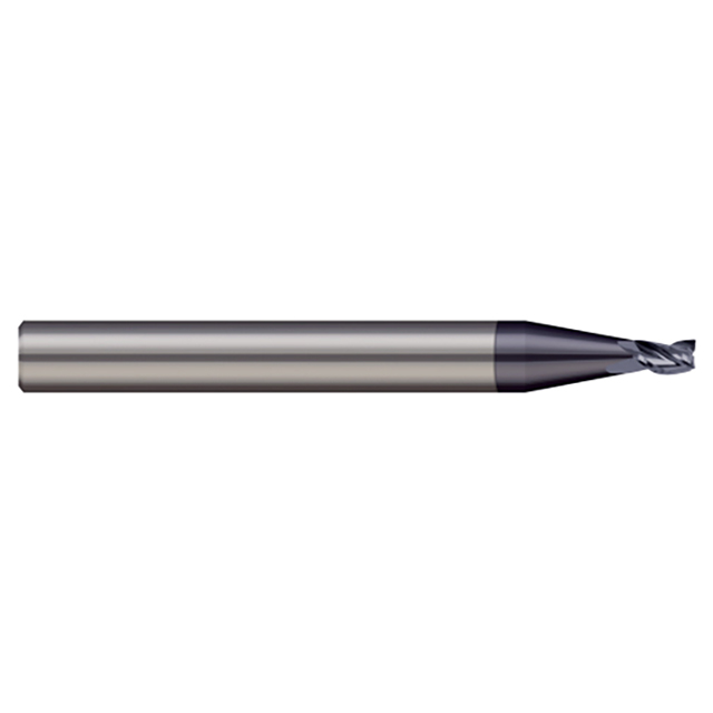 Micro 100 MEF-050-075-3K | 0.0500" Diameter x 1/8" Shank x 0.075" LOC x 1-1/2" OAL 3 Flute nACRo Coated Carbide Square End Mill For Steels & High Temperature Alloys