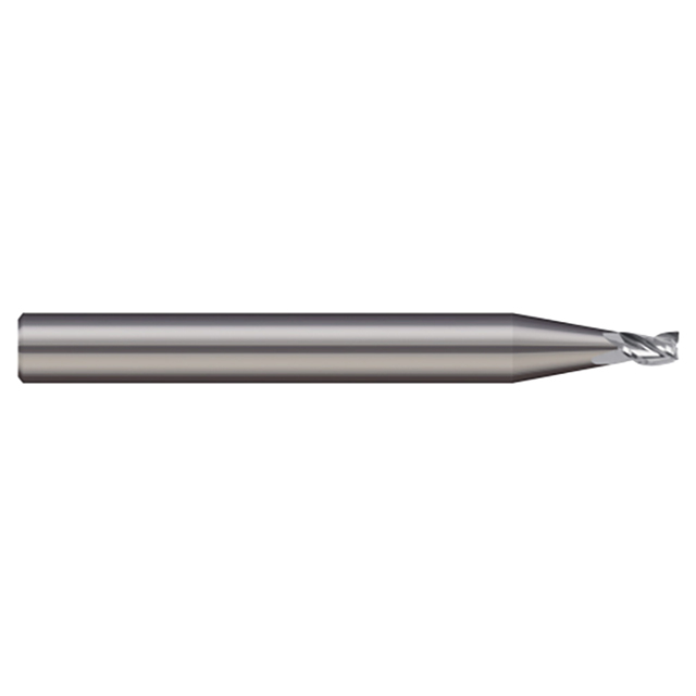 Micro 100 MEF-030-045-3 | 0.0300" Diameter x 1/8" Shank x 0.045" LOC x 1-1/2" OAL 3 Flute Uncoated Carbide Square End Mill For Steels & High Temperature Alloys