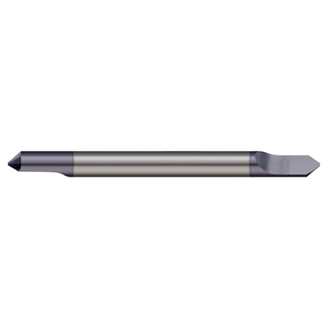 Micro 100 RSCM-040-2X | 60 Degree Included Angle 4mm Shank x 50mm OAL Tipped Off AlTiN Coated Carbide Single End Engraving Cutter
