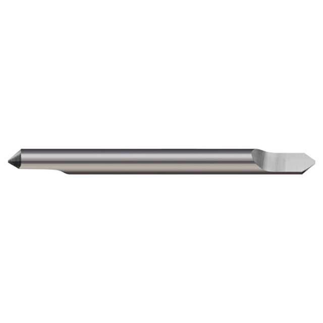 Micro 100 RTC-500-2 | 30 Degree Included Angle 1/2" Shank x 3" OAL Tipped Off Uncoated Carbide Single End Engraving Cutter