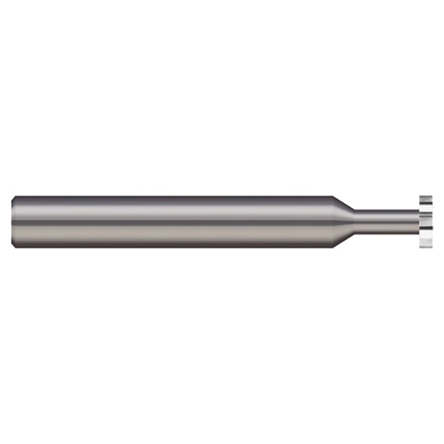 Micro 100 KC-187-300-045 | 3/16" Diameter x 0.045" Width x 3/16" Shank Uncoated Carbide Straight Tooth Keyseat Cutter, 6 Teeth