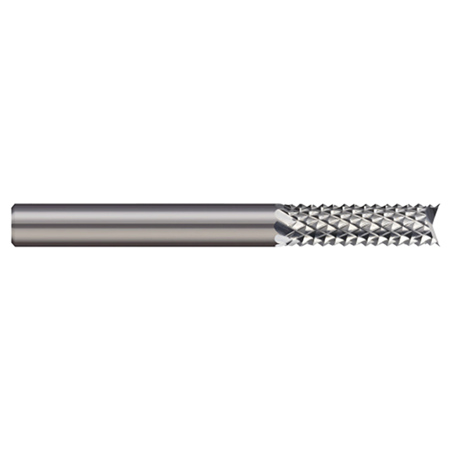 Micro 100 RDE-40 | 3/16" Diameter x 3/16" Shank x 5/8" LOC Uncoated Carbide Fish Tail End Cut Diamond Pattern Router Bit
