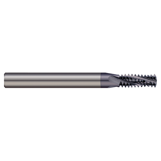 Micro 100 TM-14NPTX | 1/2" & 3/4 NPT-14 TPI 0.875" LOC 4 Flute AlTiN Coated Carbide Helical Flute Thread Mill