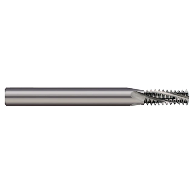 Micro 100 TM-750-16 | 3/4-16 1-1/4" LOC 4 Flute Uncoated Carbide Helical Flute Thread Mill