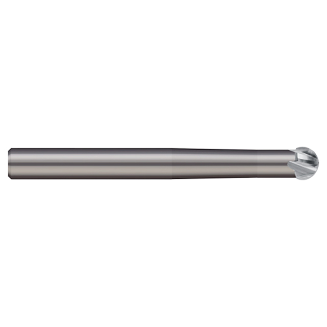 Micro 100 SBM-125-4 | 1/8" Diameter x 1/4" Shank x 0.100" LOC x 1.100" Reach x 3" OAL 4 Flute Uncoated Carbide Reduced Neck End Mill For Undercutting, Deburrring & Multi-Axis Machining