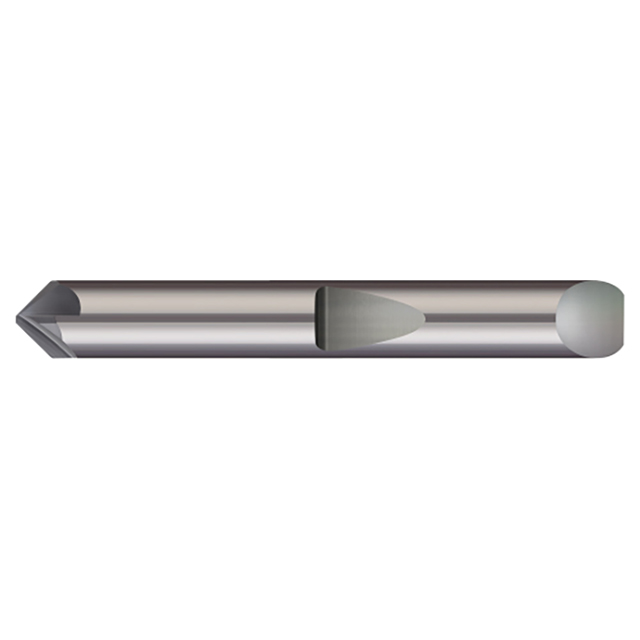 Micro 100 QCS-250-060X | 60 Degree Angle x 0.346" LOC x 0.2500" Shank x 2.50" OAL 6 Flute AlTiN Coated Carbide Quick Change Countersink & Chamfer Tool