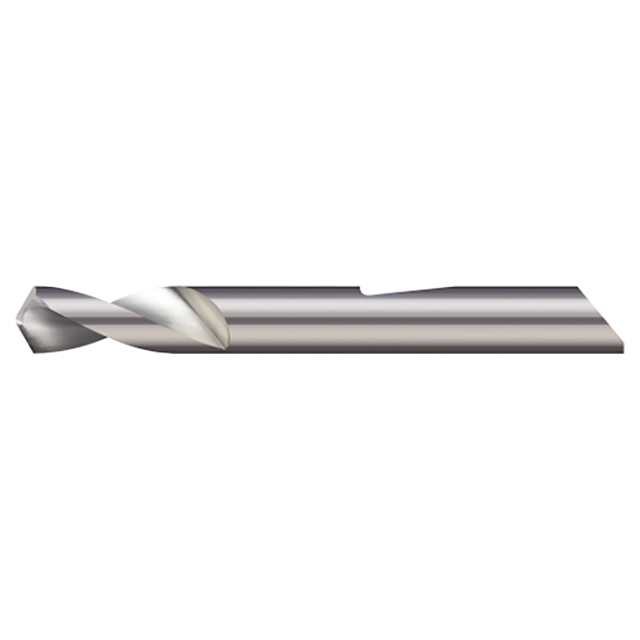 Micro 100 QSPD-250-120 | 1/4" Diameter x 120 Degree Point Angle x 2-1/2" OAL Uncoated Carbide Quick Change Spotting Drill