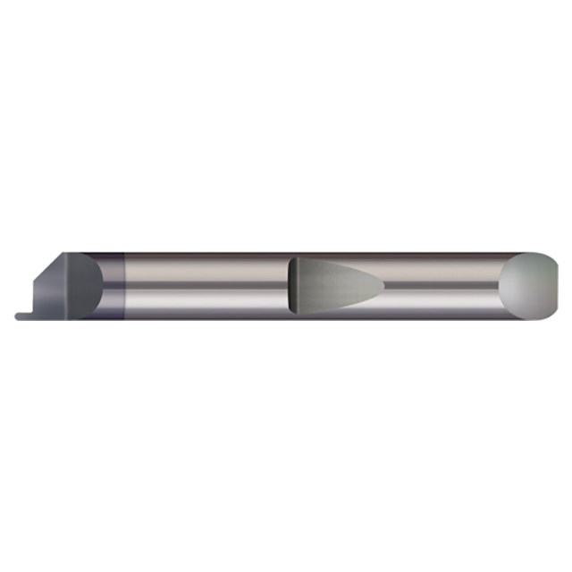 Micro 100 QFGF-250-030X | 0.030" Width x 0.260" Minimum Groove Diameter x 0.0500" Projection x 0.0150" Radius x 1/4" Shank x 2" OAL AlTiN Coated Carbide Full Radius Quick Change Grooving Tool