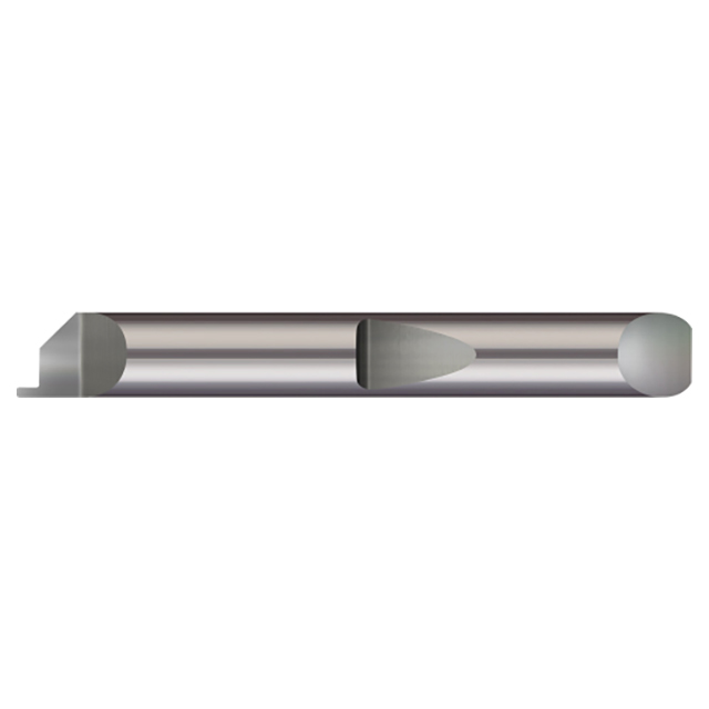 Micro 100 QFGF-250-040 | 0.040" Width x 0.260" Minimum Groove Diameter x 0.0500" Projection x 0.0200" Radius x 1/4" Shank x 2" OAL Uncoated Carbide Full Radius Quick Change Grooving Tool