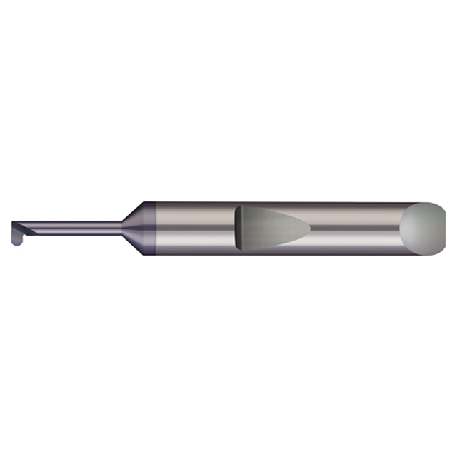 Micro 100 QMFR-015-375-080X | 0.015" Width x 0.0800" Minimum Bore Diameter x 0.375" Maximum Bore Depth x 0.0075" Radius x 3/16" Shank x 1-1/2" OAL AlTiN Coated Carbide Full Radius Miniature Quick Change Grooving Tool