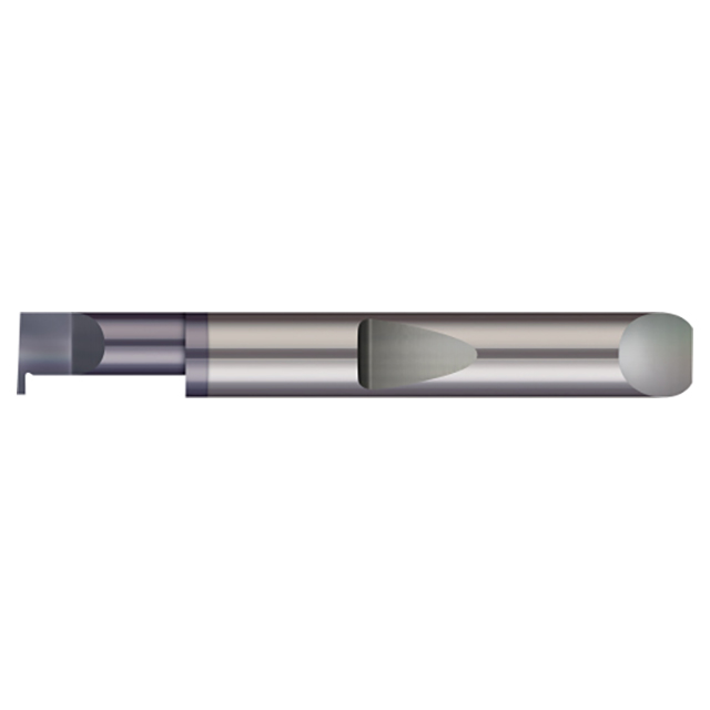 Micro 100 QRR-017-10X | 0.017" Width x 0.1800" Minimum Bore Diameter x 0.625" Maximum Bore Depth x 3/16" Shank x 2" OAL AlTiN Coated Carbide Retaining Ring Quick Change Grooving Tool