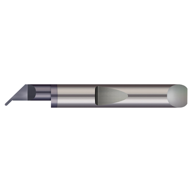 Micro 100 QUP-18025-8X | 0.025" Width x 0.1800" Minimum Bore Diameter x 0.500" Maximum Bore Depth x 3/16" Shank x 1-1/2" OAL AlTiN Coated Carbide Full Radius Unercutting Quick Change Grooving Tool