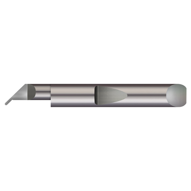 Micro 100 QUP-25025-8 | 0.025" Width x 0.2400" Minimum Bore Diameter x 0.500" Maximum Bore Depth x 1/4" Shank x 2" OAL Uncoated Carbide Full Radius Unercutting Quick Change Grooving Tool