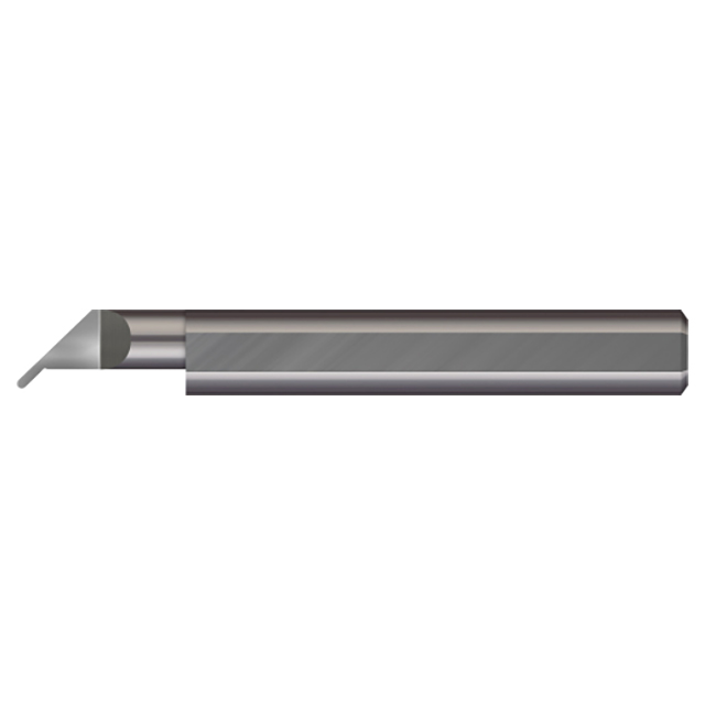 Micro 100 UP-18025-8 | 0.025" Width x 1/2" Radius x 1/2" Maximum Hole Depth x 3/16" Shank x 2" OAL Uncoated Carbide 45 Degree Full Radius Undercutting Grooving Tool