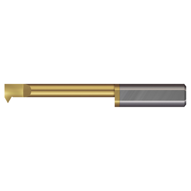 Micro 100 ITM-087432G | 1.75-2.25mm Thread Range x 7.400mm Minimum Bore Diameter x 32mm Maximum Bore Depth x 8mm Shank x 63mm OAL TiN Coated Brazed Carbide Single Point 60 Degree Right Hand Threading Tool
