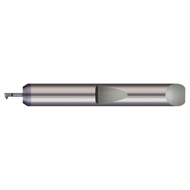 Micro 100 QIT-035100X | 64-80 Thread Range x 0.0350" Minimum Bore Diameter x 0.100" Maximum Bore Depth x 3/16" Shank x 1.50" OAL AlTiN Coated Brazed Carbide Single Point 60 Degree Right Hand Threading Tool