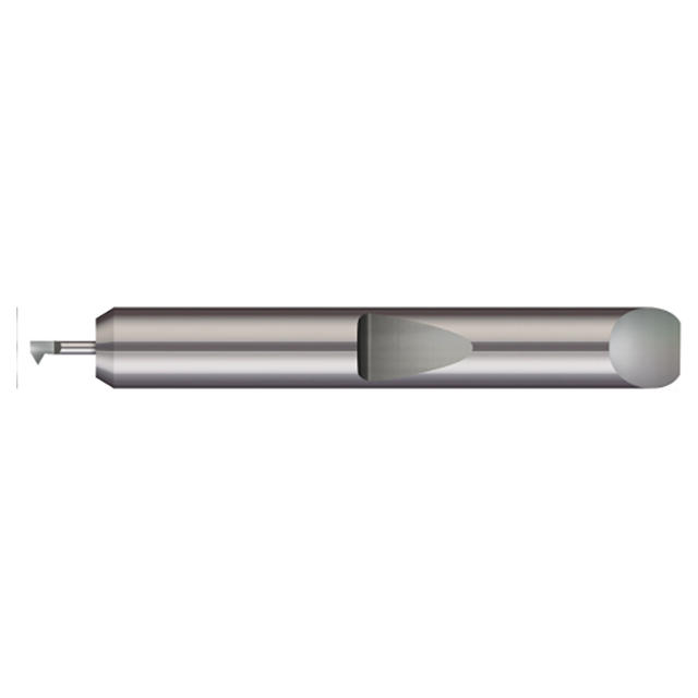 Micro 100 QIT-050200 | 56-72 Thread Range x 0.0500" Minimum Bore Diameter x 0.200" Maximum Bore Depth x 3/16" Shank x 1.50" OAL Uncoated Brazed Carbide Single Point 60 Degree Right Hand Threading Tool
