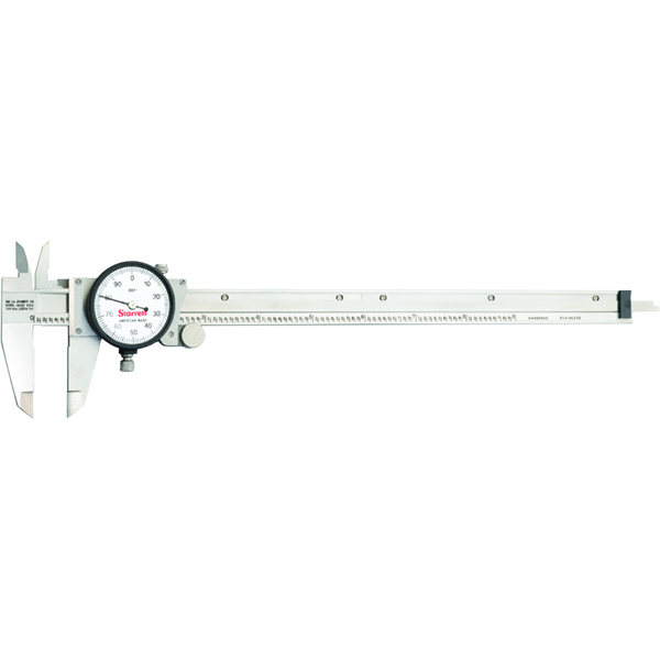 Starrett 120A-9 | 9" Range 0.0010" Graduation Stainless Steel White Face Dial Caliper