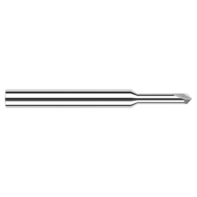 Harvey Tool 821945 | 0.0030" Cutter Head Diameter x 2-1/2" OAL x 90 Degree Included Angle 2 Flute Uncoated Carbide Chamfer Cutter