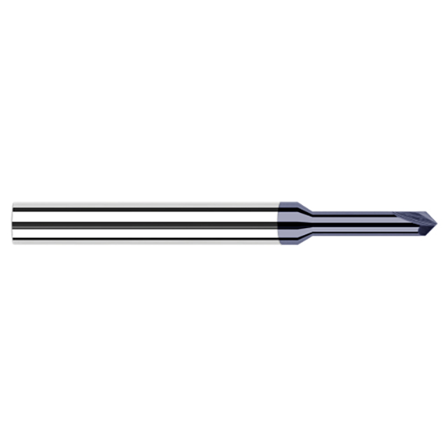 Harvey Tool 830645-C3 | 0.0050" Cutter Head Diameter x 2-1/2" OAL x 90 Degree Included Angle 2 Flute AlTiN Coated Carbide Chamfer Cutter
