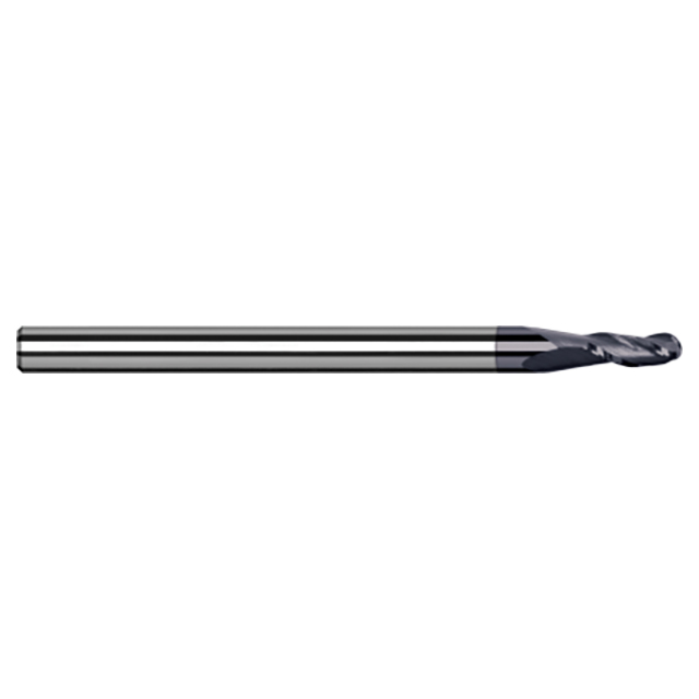 Harvey Tool 872422-C6 | 1" Diameter x 4.00mm Shank x 0.80mm LOC x 50.00mm OAL 3 Flute AlTiN Nano Coated Carbide Ball End Mill for Exotic Alloy