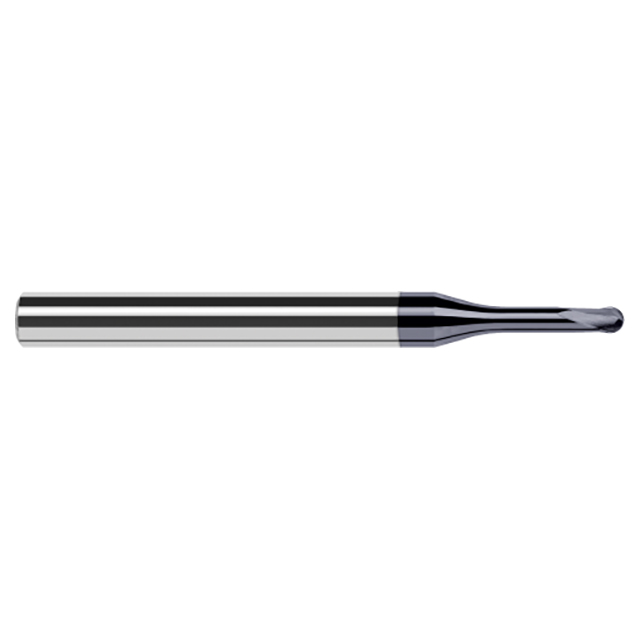 Harvey Tool 881547-C6 | 3/64" Diameter x 1/4" Shank x 0.038" LOC x 2-1/2" OAL x 2 Flute AlTiN Nano Coated Carbide Ball End Mill for Hard Milling