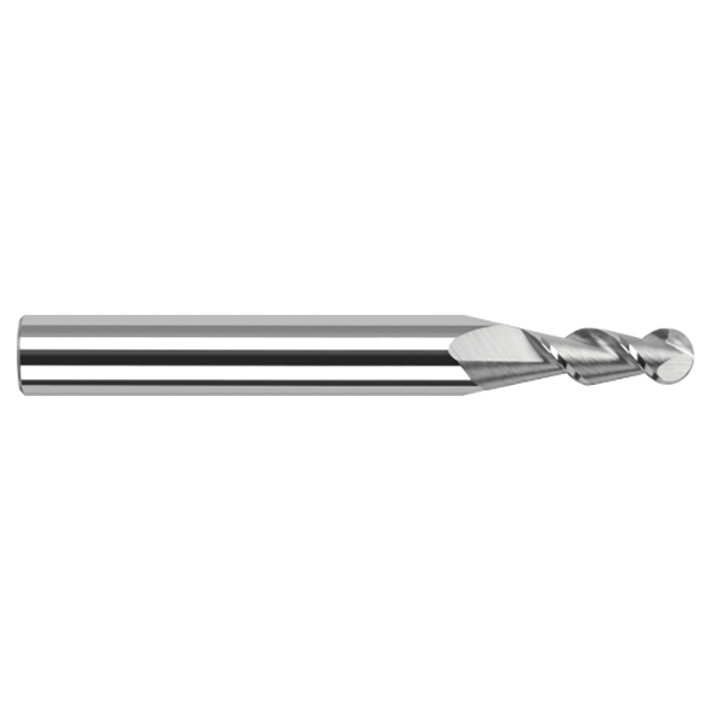 Harvey Tool 894862 | 1/16" Diameter x 1/8" Shank x 3/32" LOC x 1-1/2" OAL 2 Flute Uncoated Carbide Ball End Mill For Aluminum Alloys