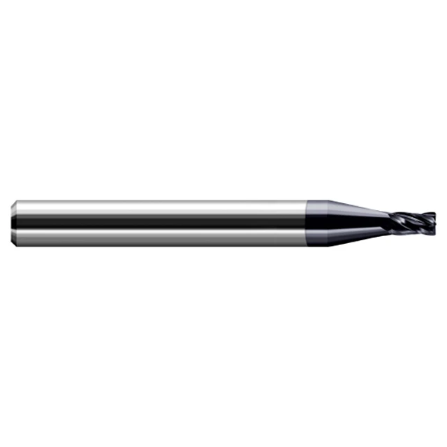 Harvey Tool 833015-C3 | 1/4" Diameter x 1/4" Shank x 3/8" LOC x 2-1/2" OAL x 0.0150" Corner Radius 3 Flute AlTiN Coated Carbide Corner Radius End Mill