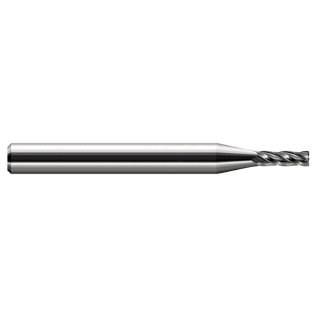 Harvey Tool 831960 | 3/16" Diameter x 3/16" Shank x 5/8" LOC x 2" OAL x 0.0600" Corner Radius 3 Flute Uncoated Carbide Corner Radius End Mill