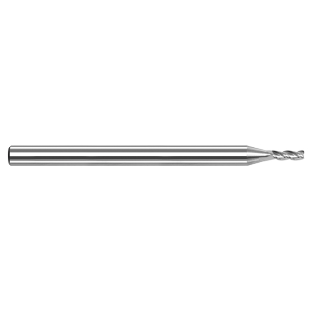 Harvey Tool 838308 | 1/8" Diameter x 1/8" Shank x 5/8" LOC x 2-1/2" OAL x 0.0200" Corner Radius 3 Flute Uncoated Carbide Corner Radius End Mill