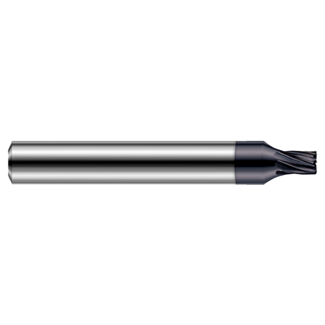 Harvey Tool 903216-C6 | 1/4" Diameter x 1/4" Shank x 3/8" LOC x 2-1/2" OAL x 0.0050" Corner Radius 7 Flute AlTiN Nano Coated Carbide Corner Radius End Mill