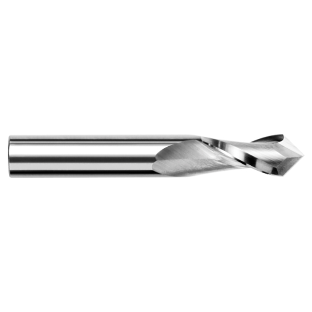 Harvey Tool 46514 | 7/32" Diameter x 1/4" Shank x 3/4" LOC x 2-1/2" OAL 90 Degree Angle 2 Flute Uncoated Coated Carbide Drill Mill