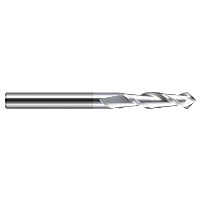 Harvey Tool 847724-C8 | 3/8" Diameter x 3/8" Shank x 7/8" LOC x 2-1/2" OAL 120 Degree Angle 2 Flute TiB2 Coated Carbide Drill Mill
