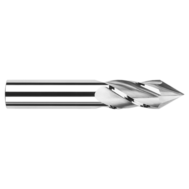 Harvey Tool 824608 | 1/8" Diameter x 1/8" Shank x 1/2" LOC x 1-1/2" OAL 70 Degree Angle 4 Flute Uncoated Carbide Drill Mill
