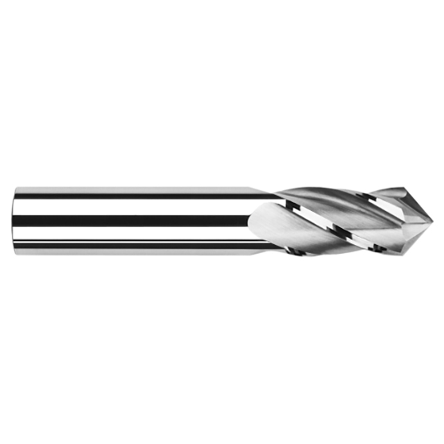 Harvey Tool 824408 | 1/8" Diameter x 1/8" Shank x 1/2" LOC x 1-1/2" OAL 110 Degree Angle 4 Flute Uncoated Carbide Drill Mill