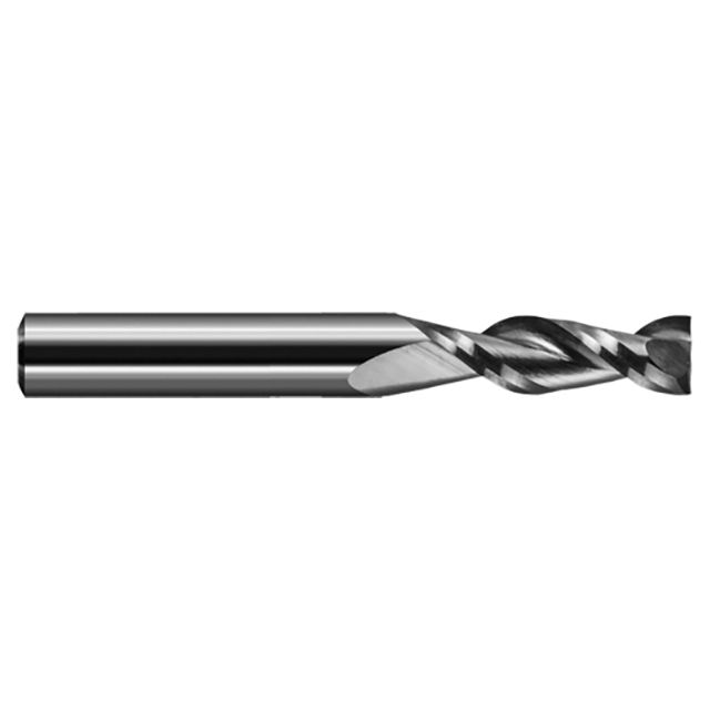 Harvey Tool 827716 | 1/4" Diameter x 1/4" Shank x 3/8" LOC x 2-1/2" OAL 2 Flute Uncoated Coated Square End Mill For Plastics