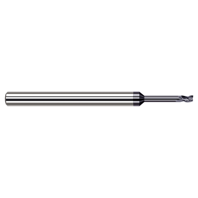 Harvey Tool 895531-C6 | 1/32" Diameter x 1/8" Shank x 3/64" LOC x 2-1/2" OAL 3 Flute AlTiN Nano Coated Square End Mill For Exotic Alloys