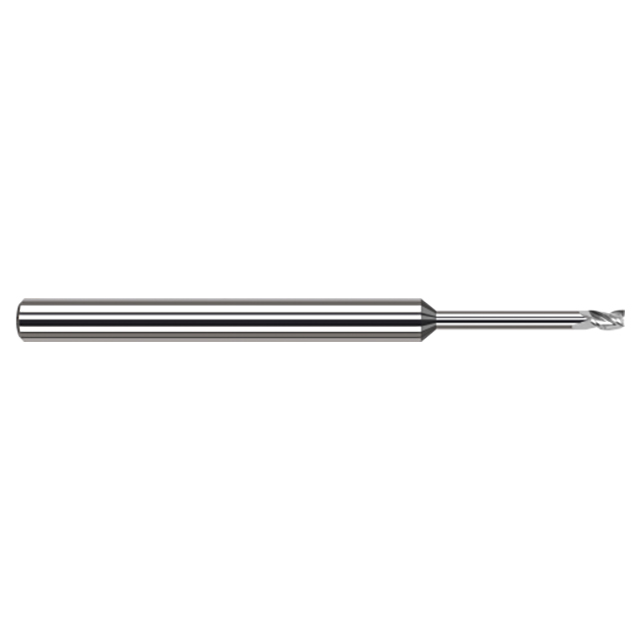 Harvey Tool 846860 | 0.0600" Diameter x 1/8" Shank x 0.0900" LOC x 2-1/2" OAL 3 Flute Uncoated Coated Square End Mill