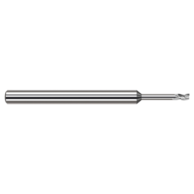 Harvey Tool 934825 | 0.0250" Diameter x 1/8" Shank x 0.0370" LOC x 2-1/2" OAL 3 Flute Uncoated Coated Square End Mill