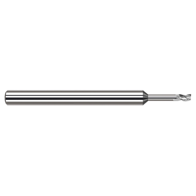 Harvey Tool 937025 | 0.0250" Diameter x 1/8" Shank x 0.0370" LOC x 2-1/2" OAL 3 Flute Uncoated Coated Square End Mill